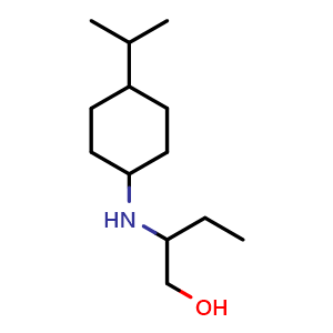 Chemical structure of 2-((4-isopropylcyclohexyl)amino)butan-1-ol , CAS 1343064-22-1, AChemBlock Q59823