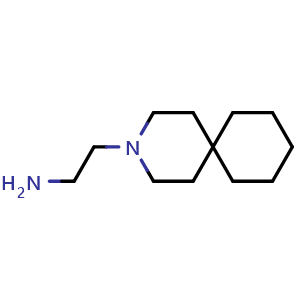 Chemical structure of 2-(3-azaspiro[5.5]undecan-3-yl)ethan-1-amine , CAS 1012-58-4, AChemBlock Q59832
