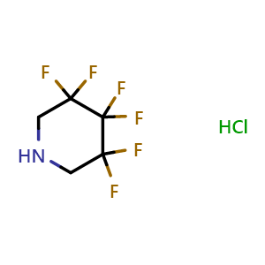 Chemical structure of 3,3,4,4,5,5-hexafluoropiperidine hydrochloride , CAS 1432680-97-1, AChemBlock Q59841