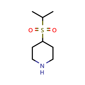Chemical structure of 4-(isopropylsulfonyl)piperidine , CAS 1267662-08-7, AChemBlock Q59850