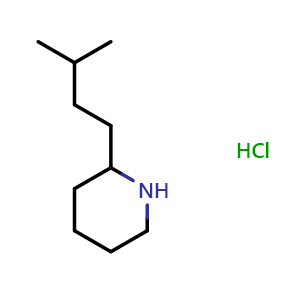 Chemical structure of 2-isopentylpiperidine hydrochloride , CAS 14162-70-0, AChemBlock Q59855