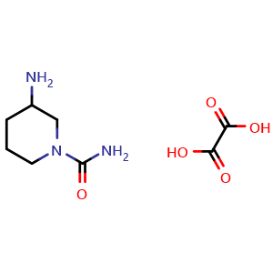 Chemical structure of 3-aminopiperidine-1-carboxamide oxalate , CAS 1354953-69-7, AChemBlock Q59863