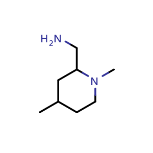 Chemical structure of (1,4-dimethylpiperidin-2-yl)methanamine , CAS 1343855-94-6, AChemBlock Q59869
