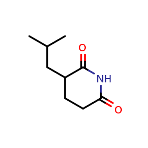 Chemical structure of 3-isobutylpiperidine-2,6-dione , CAS 1341348-16-0, AChemBlock Q59871