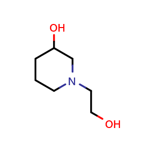 Chemical structure of 1-(2-hydroxyethyl)piperidin-3-ol , CAS 3554-69-6, AChemBlock Q59880