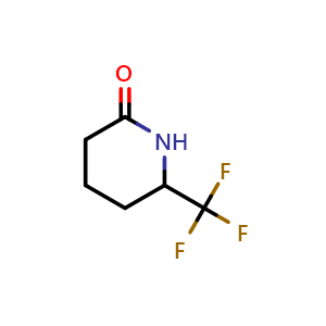 Chemical structure of 6-(trifluoromethyl)piperidin-2-one , CAS 1394040-82-4, AChemBlock Q59884