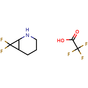 Chemical structure of 7,7-difluoro-2-azabicyclo[4.1.0]heptane 2,2,2-trifluoroacetate , CAS 1704724-79-7, AChemBlock Q59889