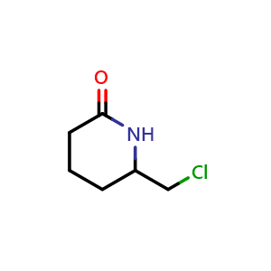 Chemical structure of 6-(chloromethyl)piperidin-2-one , CAS 1315366-70-1, AChemBlock Q59897