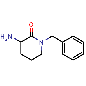 Chemical structure of 3-Amino-1-benzylpiperidin-2-one , CAS 209983-73-3, AChemBlock Q59909