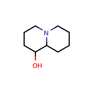 Chemical structure of octahydro-2H-quinolizin-1-ol , CAS 22525-60-6, AChemBlock Q59921