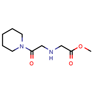 Chemical structure of methyl (2-oxo-2-(piperidin-1-yl)ethyl)glycinate , CAS 1021000-92-9, AChemBlock Q59961