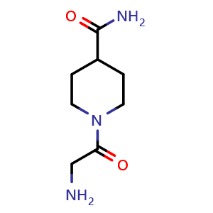 Chemical structure of 1-glycylpiperidine-4-carboxamide , CAS 124065-70-9, AChemBlock Q59973