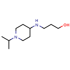 Chemical structure of 3-((1-isopropylpiperidin-4-yl)amino)propan-1-ol , CAS 1038277-92-7, AChemBlock Q59988