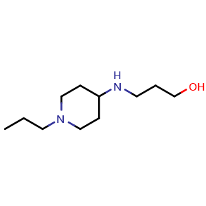 Chemical structure of 3-((1-propylpiperidin-4-yl)amino)propan-1-ol , CAS 1042551-67-6, AChemBlock Q59989