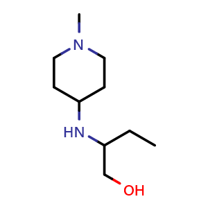 Chemical structure of 2-((1-methylpiperidin-4-yl)amino)butan-1-ol , CAS 942205-85-8, AChemBlock Q59994