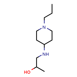 Chemical structure of 1-((1-propylpiperidin-4-yl)amino)propan-2-ol , CAS 1153111-40-0, AChemBlock Q60002