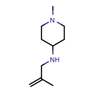 Chemical structure of 1-methyl-N-(2-methylallyl)piperidin-4-amine , CAS 1249745-64-9, AChemBlock Q60014