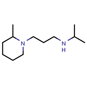 Chemical structure of N-isopropyl-3-(2-methylpiperidin-1-yl)propan-1-amine , CAS 1019628-42-2, AChemBlock Q60016