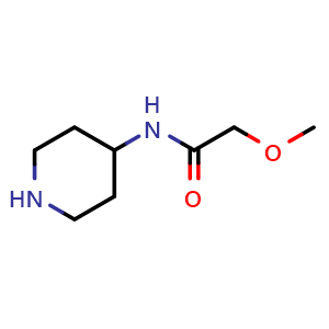 Chemical structure of 2-methoxy-N-(piperidin-4-yl)acetamide , CAS 953756-47-3, AChemBlock Q60024