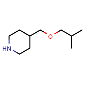 Chemical structure of 4-(isobutoxymethyl)piperidine , CAS 883530-03-8, AChemBlock Q60044