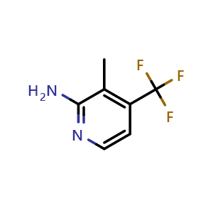 Chemical structure of 3-methyl-4-(trifluoromethyl)pyridin-2-amine , CAS 1664384-87-5, AChemBlock Q60051