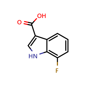 Chemical structure of 7-fluoro-1H-indole-3-carboxylic acid , CAS 858515-66-9, AChemBlock Q60059