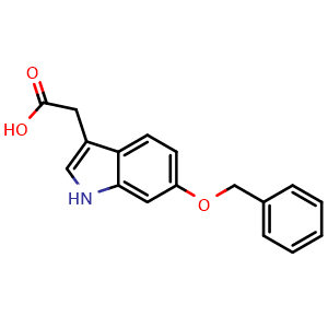 Chemical structure of 2-(6-(benzyloxy)-1H-indol-3-yl)acetic acid , CAS 682802-82-0, AChemBlock Q60072