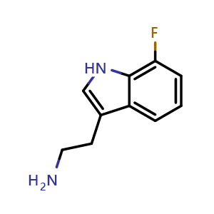 Chemical structure of 2-(7-fluoro-1H-indol-3-yl)ethan-1-amine , CAS 191927-74-9, AChemBlock Q60075