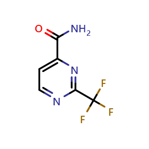 Chemical structure of 2-(Trifluoromethyl)pyrimidine-4-carboxamide , CAS 914348-10-0, AChemBlock Q60077