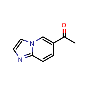 Chemical structure of 1-(imidazo[1,2-a]pyridin-6-yl)ethan-1-one , CAS 944905-12-8, AChemBlock Q60079