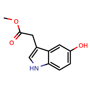 Chemical structure of methyl 2-(5-hydroxy-1H-indol-3-yl)acetate , CAS 15478-18-9, AChemBlock Q60084
