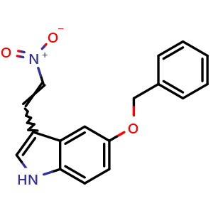 Chemical structure of 5-(benzyloxy)-3-(2-nitrovinyl)-1H-indole , CAS 37629-41-7, AChemBlock Q60086