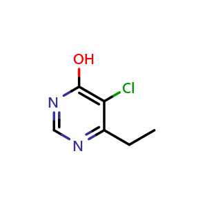 Chemical structure of 5-Chloro-6-ethylpyrimidin-4-ol , CAS 130129-58-7, AChemBlock Q60087