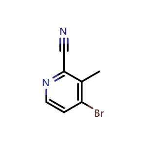 Chemical structure of 4-bromo-3-methylpicolinonitrile , CAS 886372-11-8, AChemBlock Q60124