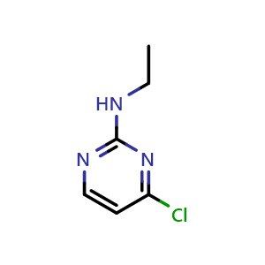 Chemical structure of 4-chloro-N-ethylpyrimidin-2-amine , CAS 86575-65-7, AChemBlock Q60129