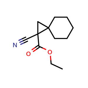 Chemical structure of ethyl 1-cyanospiro[2.5]octane-1-carboxylate , CAS 724773-39-1, AChemBlock Q60131