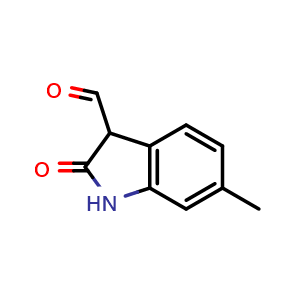 Chemical structure of 6-Methyl-2-oxoindoline-3-carbaldehyde , CAS 845655-53-0, AChemBlock Q60222