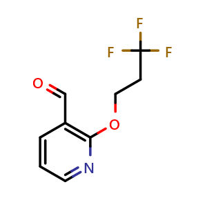 Chemical structure of 2-(3,3,3-trifluoropropoxy)nicotinaldehyde , CAS 1701624-13-6, AChemBlock Q60240