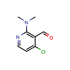 Chemical structure of 4-Chloro-2-(dimethylamino)nicotinaldehyde , CAS 1160474-84-9, AChemBlock Q60257
