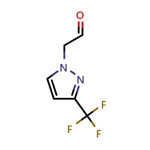 Chemical structure of 2-(3-(trifluoromethyl)-1H-pyrazol-1-yl)acetaldehyde , CAS 1007551-55-4, AChemBlock Q60262
