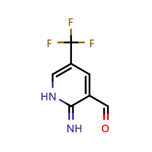 Chemical structure of 2-imino-5-(trifluoromethyl)-1,2-dihydropyridine-3-carbaldehyde , CAS 944904-70-5, AChemBlock Q60265