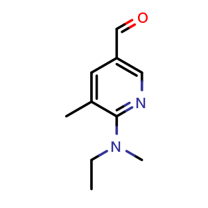 Chemical structure of 6-(Ethyl(methyl)amino)-5-methylnicotinaldehyde , CAS 1355192-58-3, AChemBlock Q60276