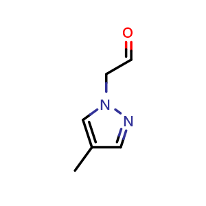 Chemical structure of 2-(4-methyl-1H-pyrazol-1-yl)acetaldehyde , CAS 1006471-31-3, AChemBlock Q60296