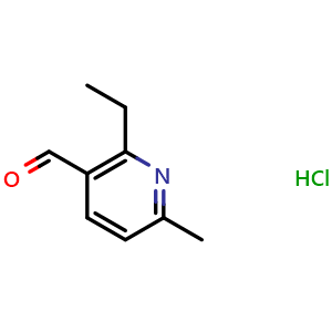 Chemical structure of 2-ethyl-6-methylnicotinaldehyde hydrochloride , CAS 1314961-64-2, AChemBlock Q60297