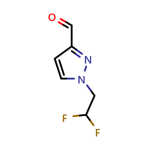 Chemical structure of 1-(2,2-Difluoroethyl)-1H-pyrazole-3-carbaldehyde , CAS 1310379-50-0, AChemBlock Q60306