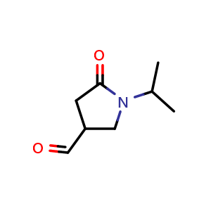 Chemical structure of 1-isopropyl-5-oxopyrrolidine-3-carbaldehyde , CAS 1447960-48-6, AChemBlock Q60315