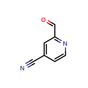 Chemical structure of 2-formylisonicotinonitrile , CAS 116308-38-4, AChemBlock Q60335