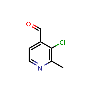 Chemical structure of 3-chloro-2-methylisonicotinaldehyde , CAS 1227565-53-8, AChemBlock Q60345