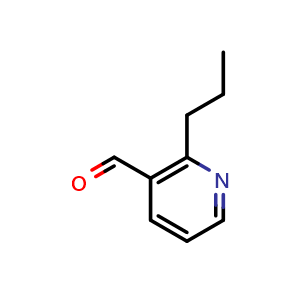 Chemical structure of 2-propylnicotinaldehyde , CAS 1289218-79-6, AChemBlock Q60346