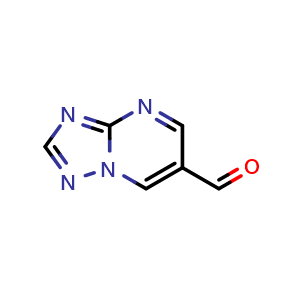 Chemical structure of [1,2,4]triazolo[1,5-a]pyrimidine-6-carbaldehyde , CAS 933724-39-1, AChemBlock Q60357